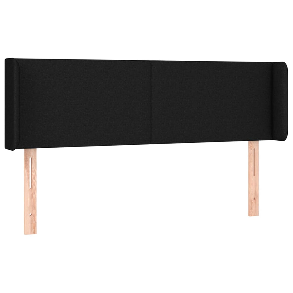 vidaXL Tête de lit à oreilles Noir 147x16x78/88 cm Tissu