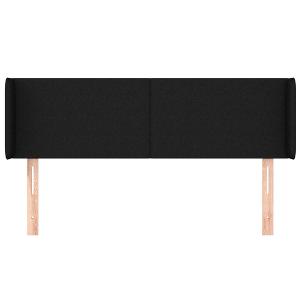 Kopfteil mit Ohren Schwarz 147x16x78/88 cm Stoff