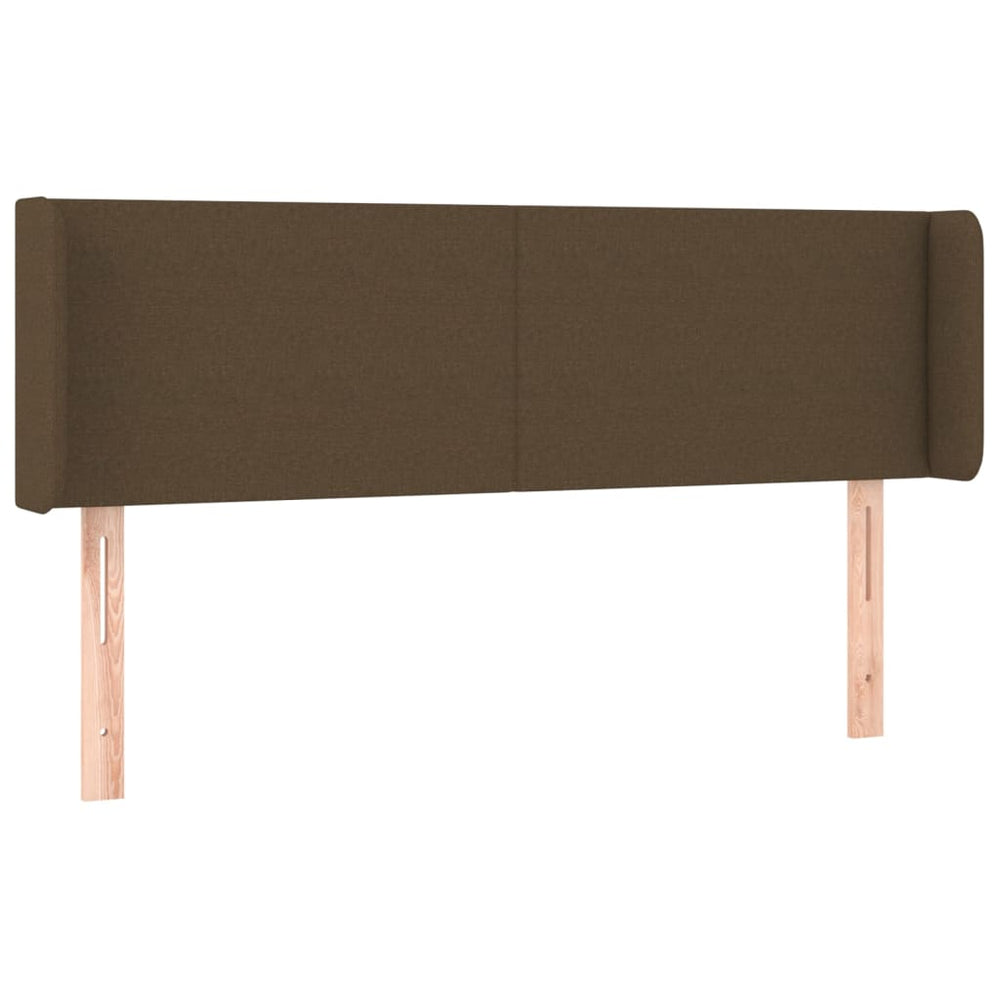 vidaXL Tête de lit à oreilles Marron foncé 147x16x78/88 cm Tissu