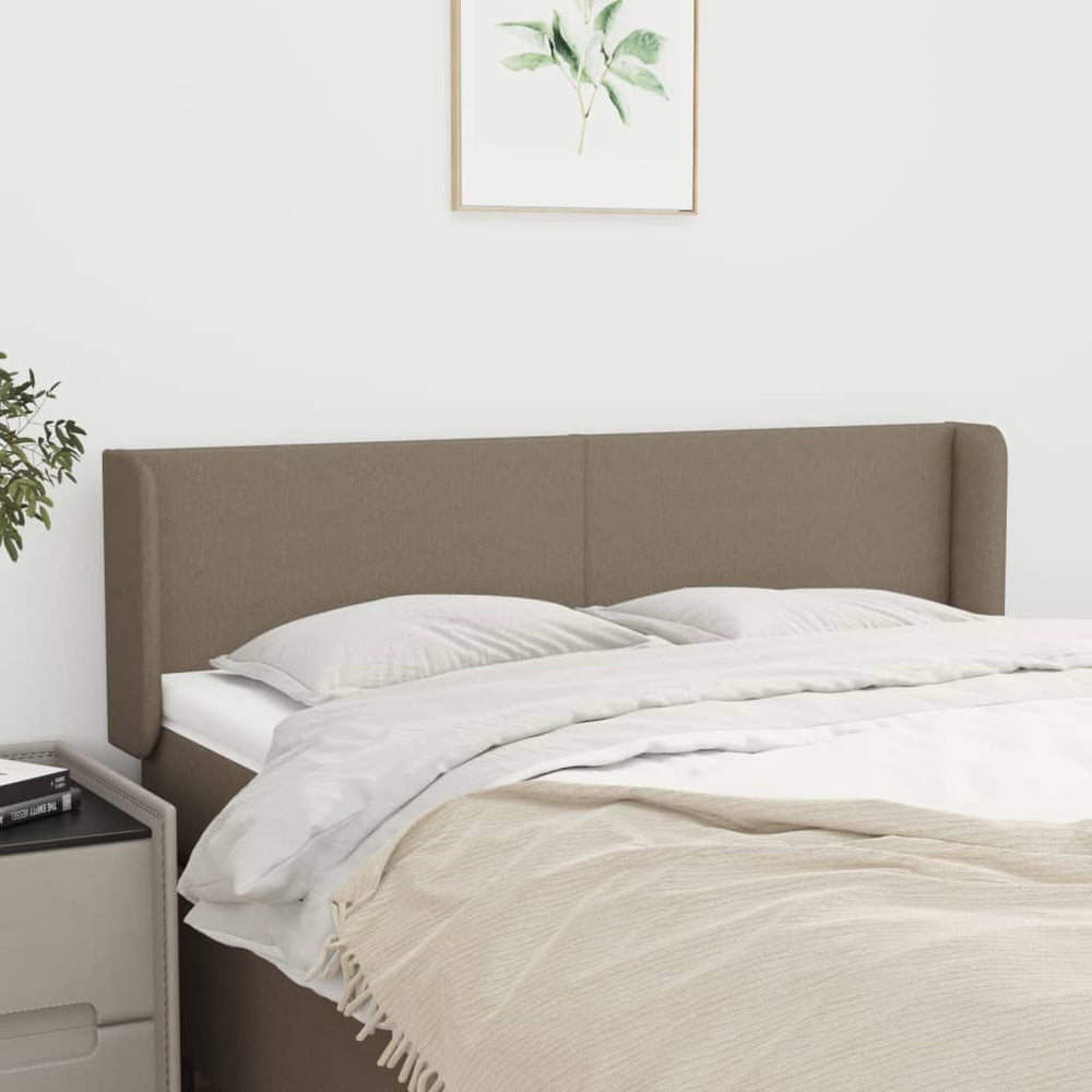 vidaXL Tête de lit à oreilles taupe 147x16x78/88 cm tissu