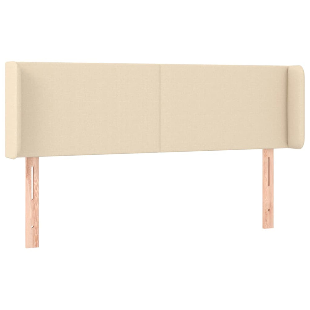 vidaXL Tête de lit à oreilles crème 147x16x78/88 cm Tissu