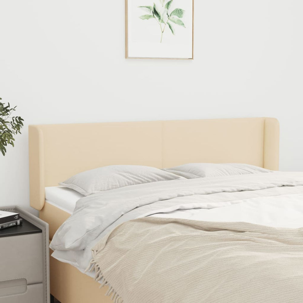 vidaXL Tête de lit à oreilles crème 147x16x78/88 cm Tissu