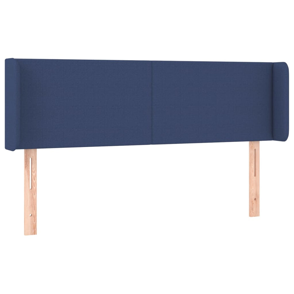 vidaXL Tête de lit à oreilles Bleu 147x16x78/88 cm Tissu