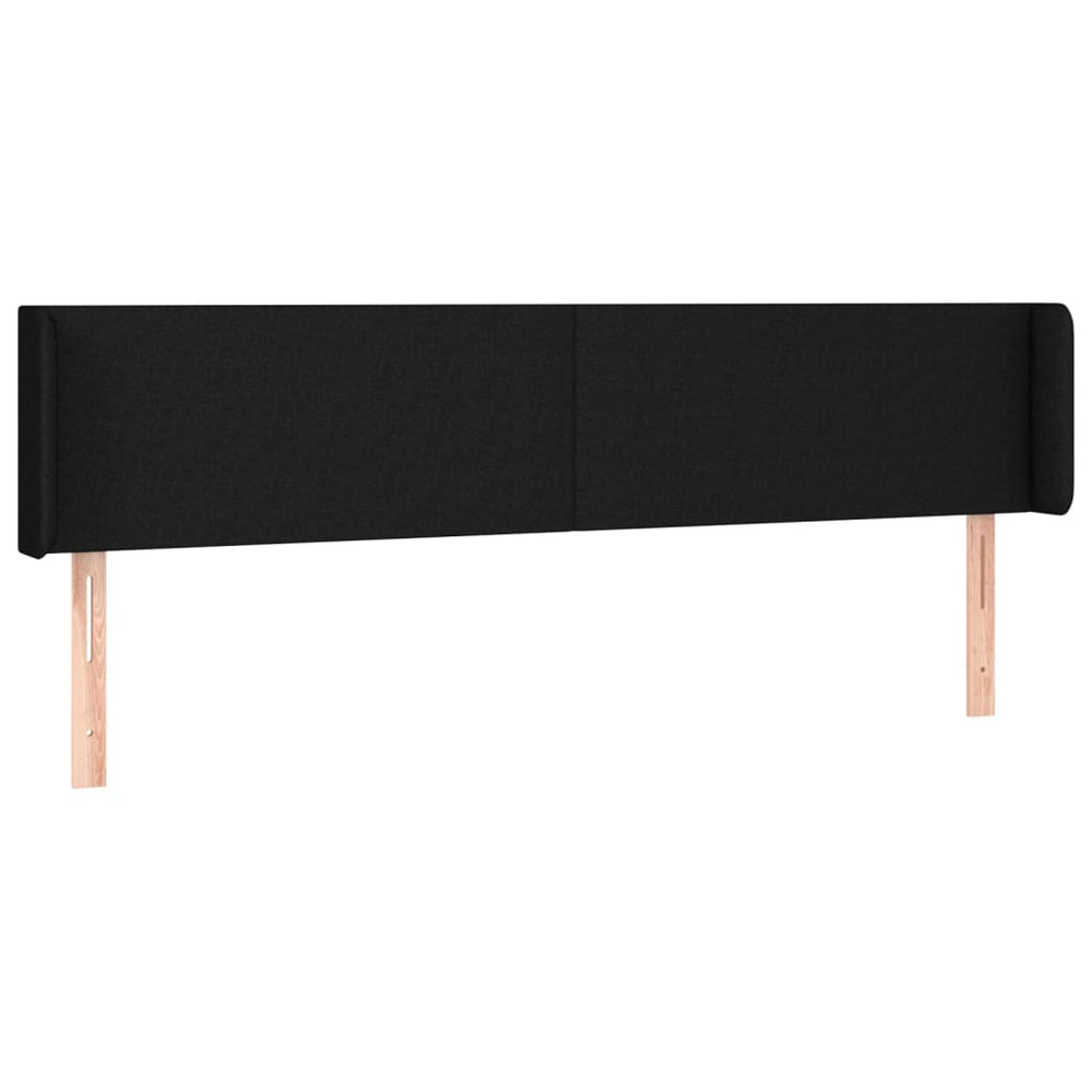 vidaXL Tête de lit à oreilles Noir 163x16x78/88 cm Tissu