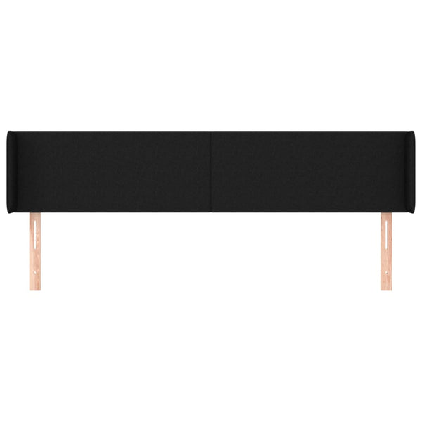 Kopfteil mit Ohren Schwarz 163x16x78/88 cm Stoff