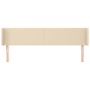 vidaXL Tête de lit à oreilles crème 163x16x78/88 cm Tissu
