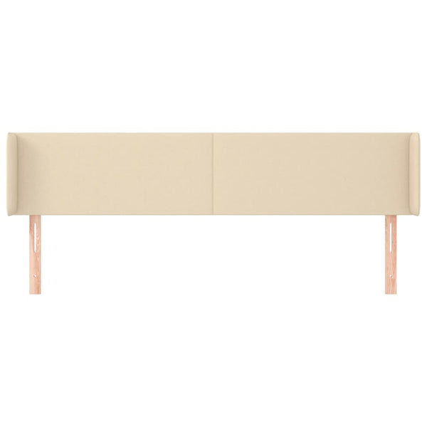 vidaXL Tête de lit à oreilles crème 163x16x78/88 cm Tissu