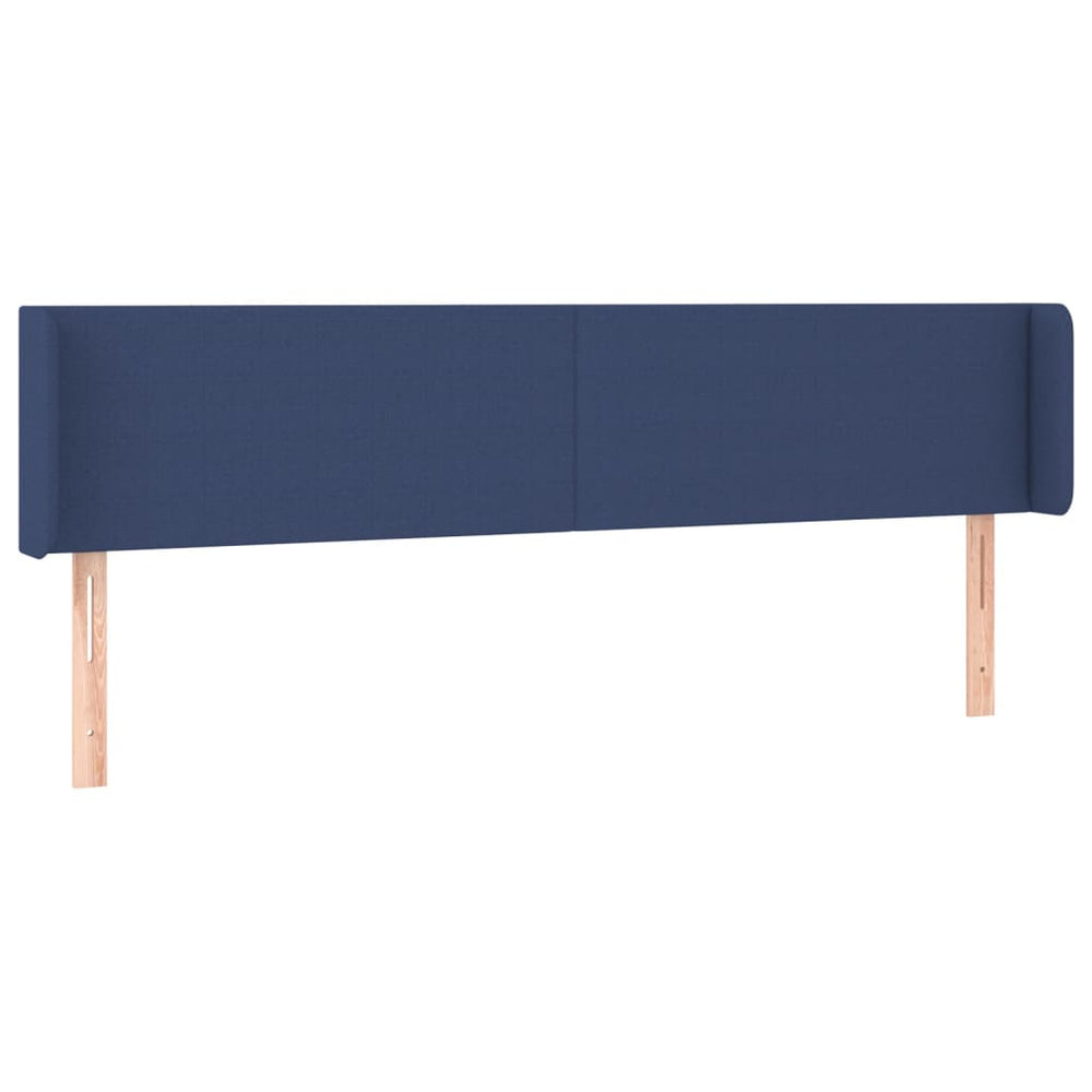 vidaXL Tête de lit à oreilles Bleu 163x16x78/88 cm Tissu