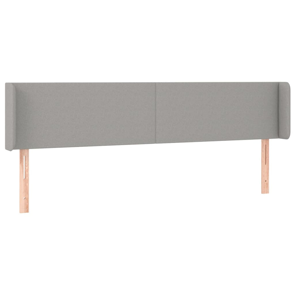 vidaXL Tête de lit à oreilles Gris clair 183x16x78/88 cm Tissu