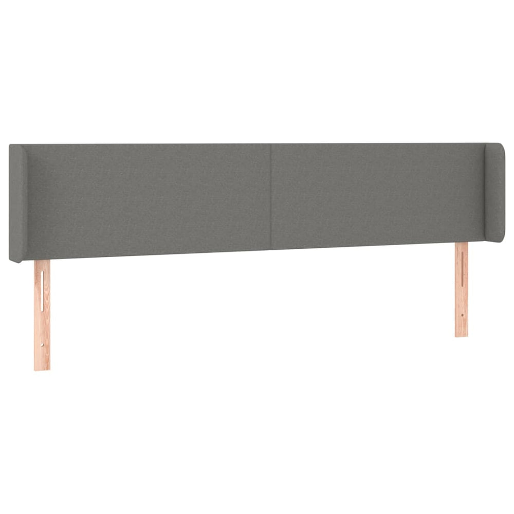 vidaXL Tête de lit avec oreilles Gris foncé 183x16x78/88 cm Tissu
