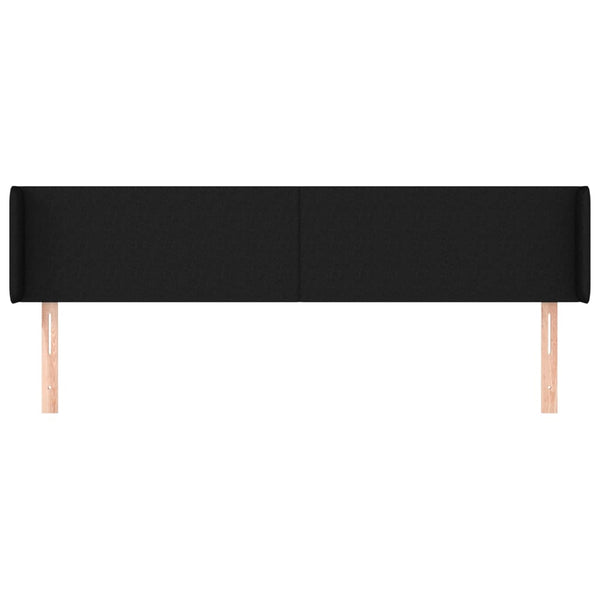 vidaXL Tête de lit avec oreilles Noir 183x16x78/88 cm Tissu