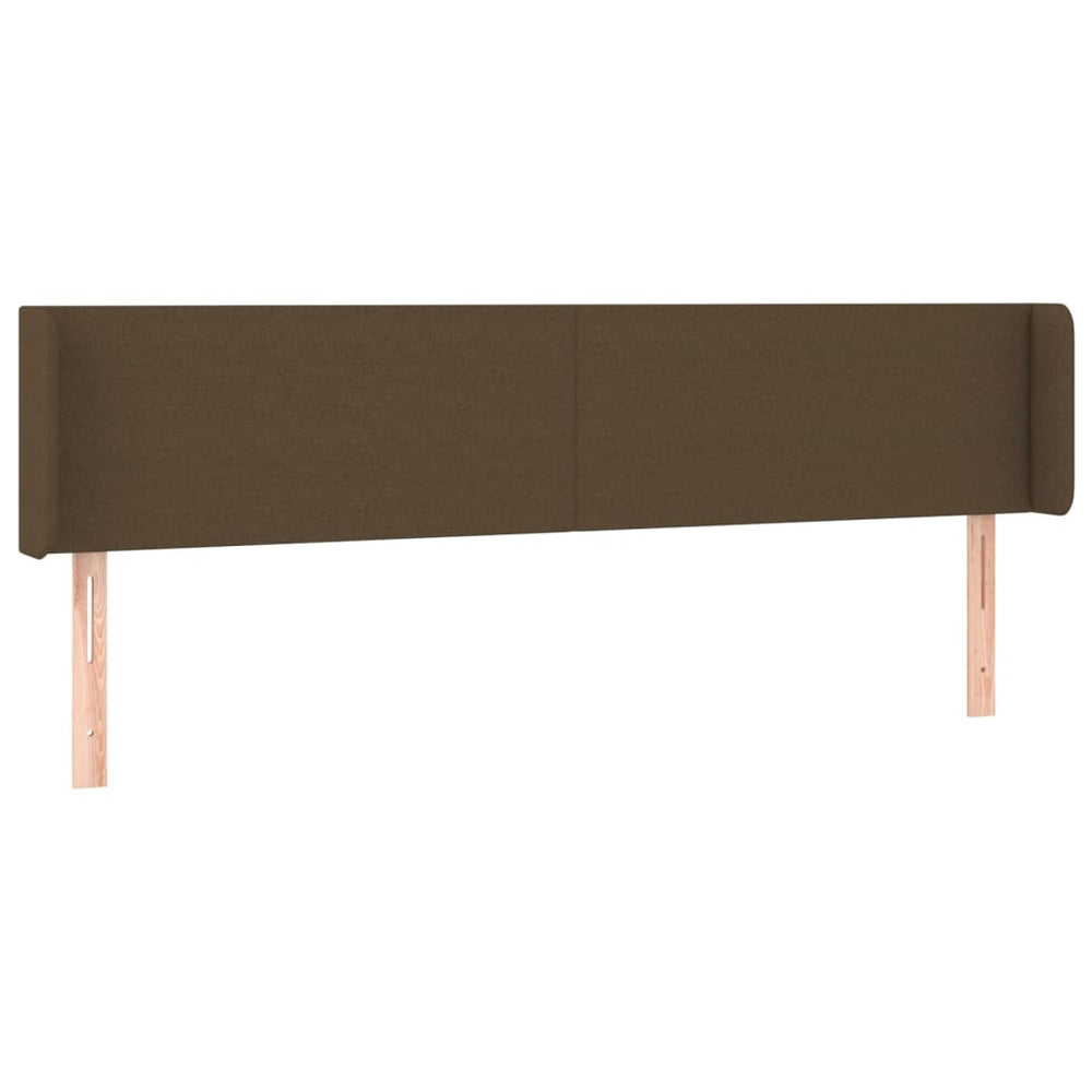 vidaXL Tête de lit à oreilles Marron foncé 183x16x78/88 cm Tissu