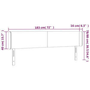 Kopfteil mit Ohren Blau 183x16x78/88 cm Stoff