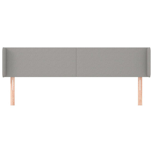 Kopfteil mit Ohren Hellgrau 203x16x78/88 cm Stoff
