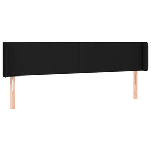 Kopfteil mit Ohren Schwarz 203x16x78/88 cm Stoff