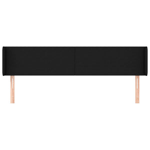 Kopfteil mit Ohren Schwarz 203x16x78/88 cm Stoff