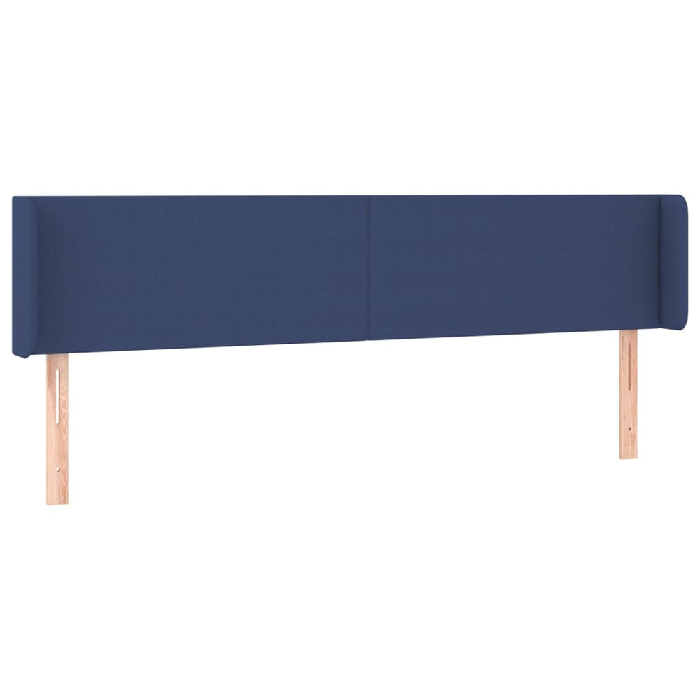 vidaXL Tête de lit à oreilles Bleu 203x16x78/88 cm Tissu