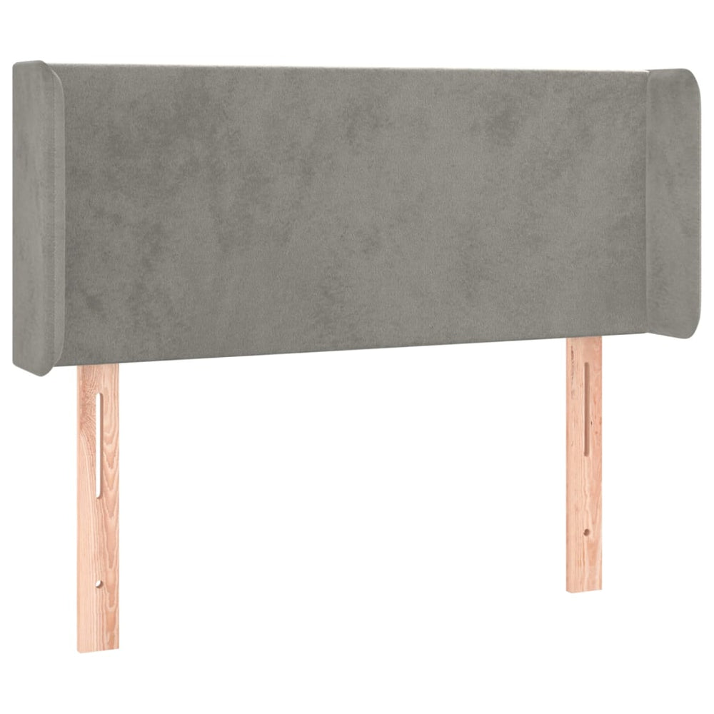 vidaXL Tête de lit à oreilles Gris clair 83x16x78/88 cm Velours