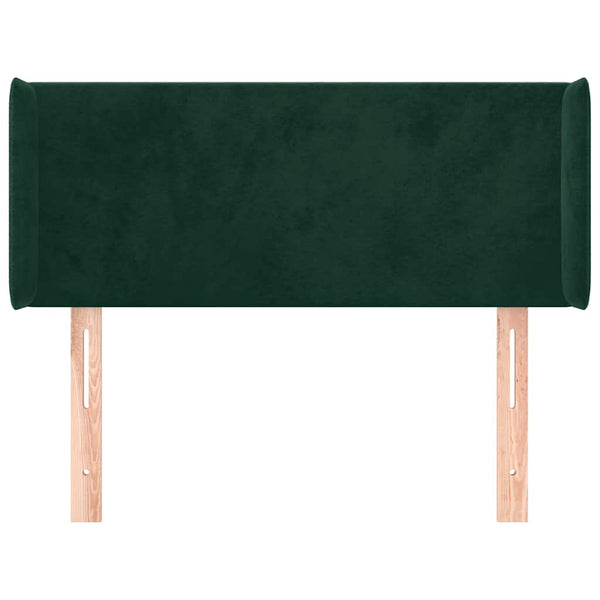 Kopfteil mit Ohren Dunkelgrün 83x16x78/88 cm Samt
