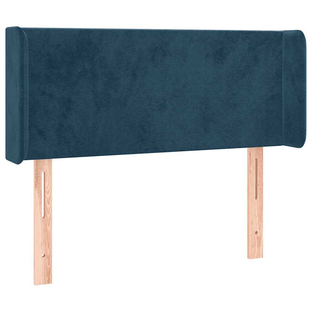 vidaXL Tête de lit à oreilles Bleu foncé 83x16x78/88 cm Velours