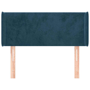 Kopfteil mit Ohren Dunkelblau 83x16x78/88 cm Samt