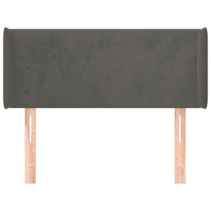 vidaXL Tête de lit avec oreilles Gris foncé 93x16x78/88 cm Velours