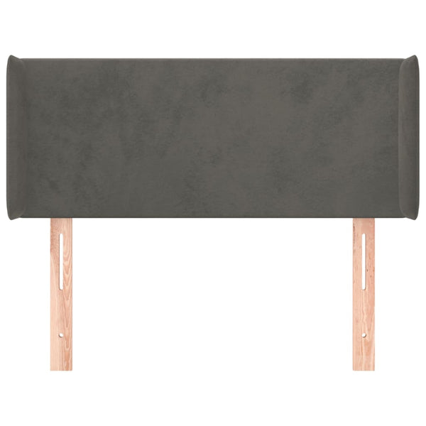 vidaXL Tête de lit avec oreilles Gris foncé 93x16x78/88 cm Velours