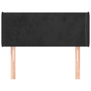 Kopfteil mit Ohren Schwarz 93x16x78/88 cm Samt