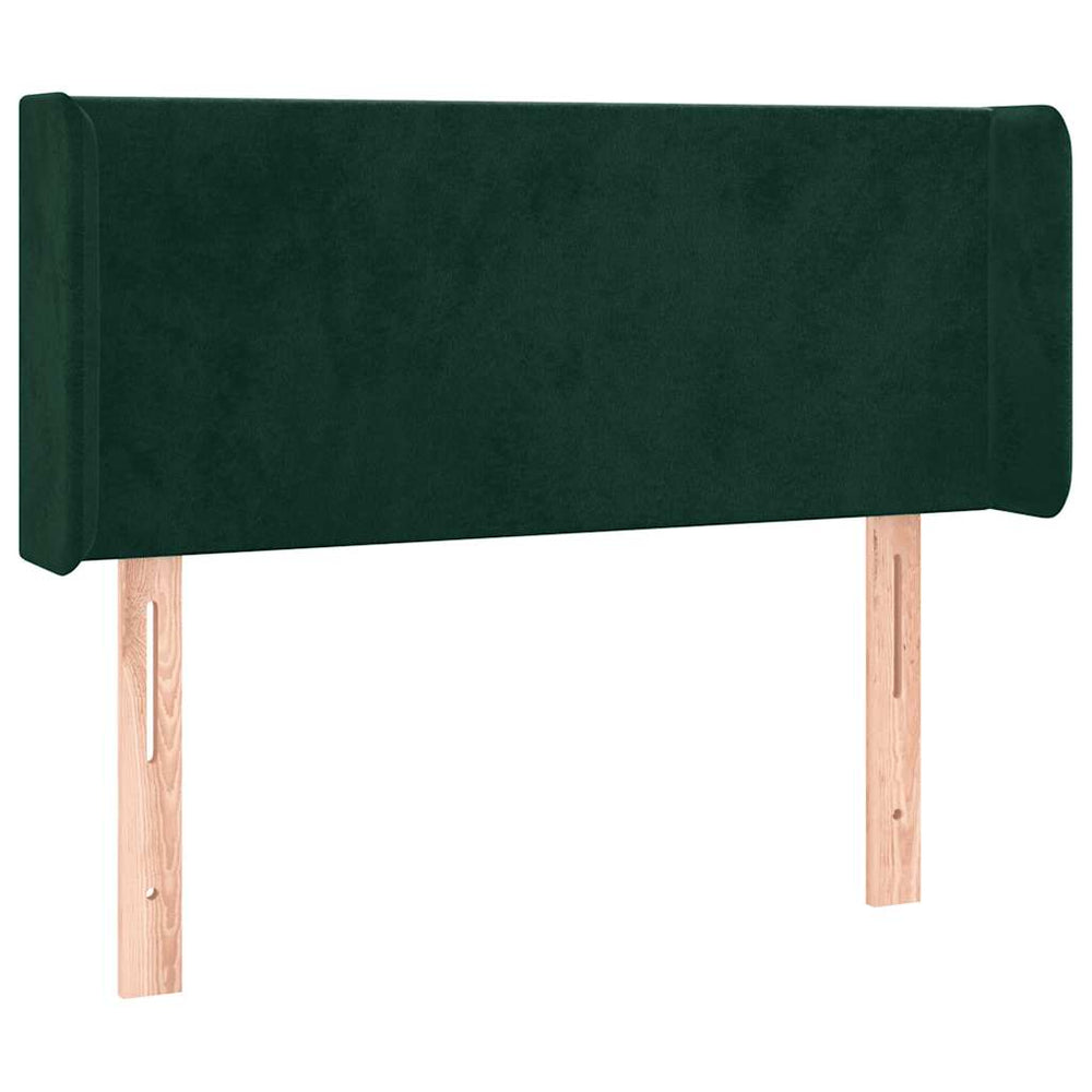 vidaXL Tête de lit à oreilles Vert foncé 93x16x78/88 cm Velours