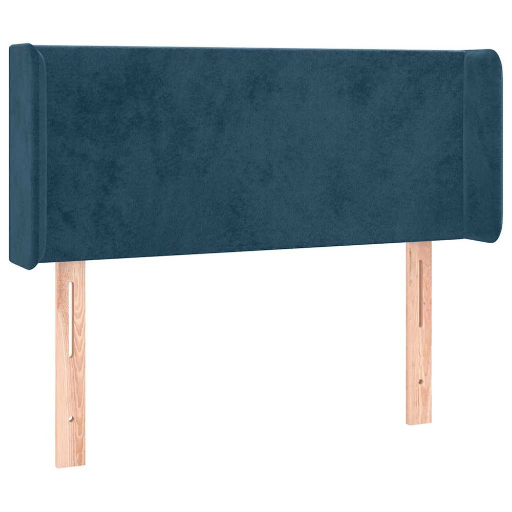 vidaXL Tête de lit à oreilles Bleu foncé 93x16x78/88 cm Velours