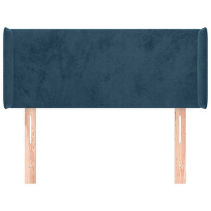 Kopfteil mit Ohren Dunkelblau 93x16x78/88 cm Samt