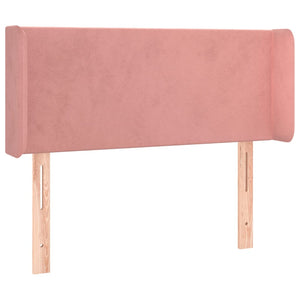 vidaXL Tête de lit à oreilles Rose 93x16x78/88 cm Velours