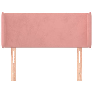 vidaXL Tête de lit à oreilles Rose 93x16x78/88 cm Velours