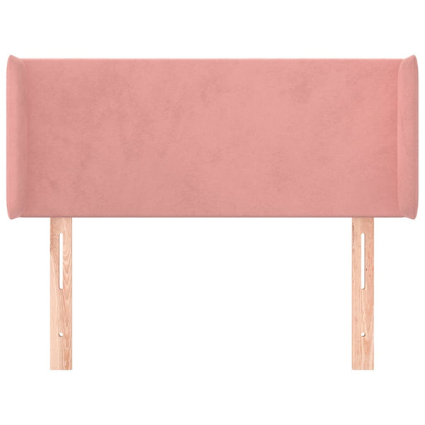 vidaXL Tête de lit à oreilles Rose 93x16x78/88 cm Velours