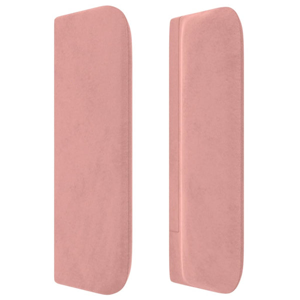 vidaXL Tête de lit à oreilles Rose 93x16x78/88 cm Velours