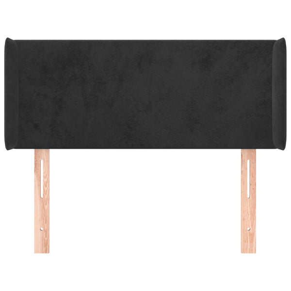 Kopfteil mit Ohren Schwarz 103x16x78/88 cm Samt