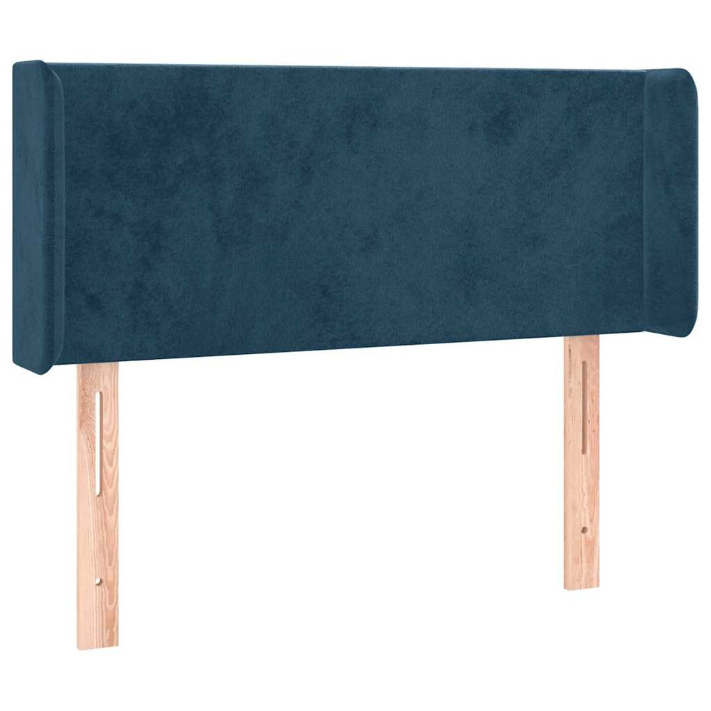 vidaXL Tête de lit à oreilles bleu foncé 103x16x78/88 cm Velours