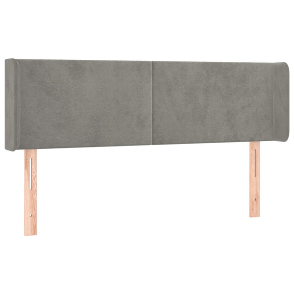 vidaXL Tête de lit à oreilles Gris clair 147x16x78/88 cm Velours