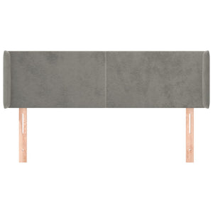 vidaXL Tête de lit à oreilles Gris clair 147x16x78/88 cm Velours