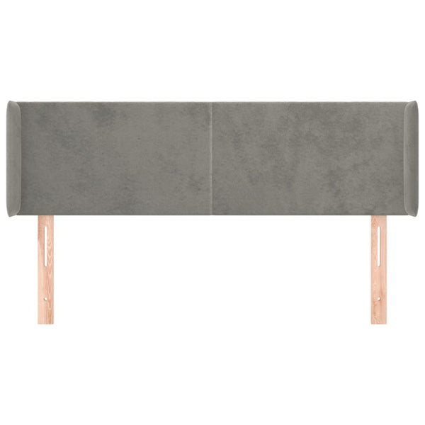vidaXL Tête de lit à oreilles Gris clair 147x16x78/88 cm Velours