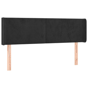 vidaXL Tête de lit à oreilles Noir 147x16x78/88 cm Velours