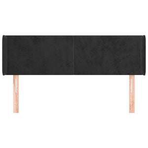 vidaXL Tête de lit à oreilles Noir 147x16x78/88 cm Velours
