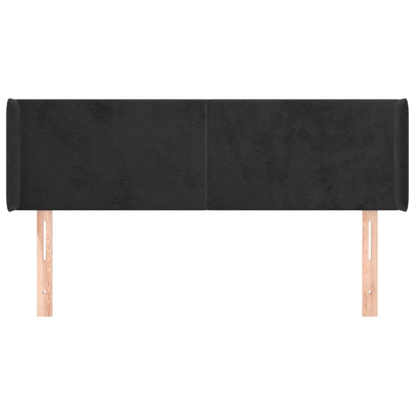 vidaXL Tête de lit à oreilles Noir 147x16x78/88 cm Velours