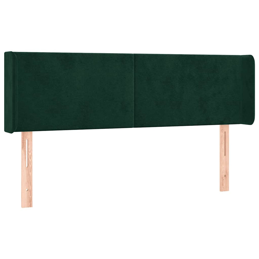 vidaXL Tête de lit à oreilles vert foncé 147x16x78/88 cm velours