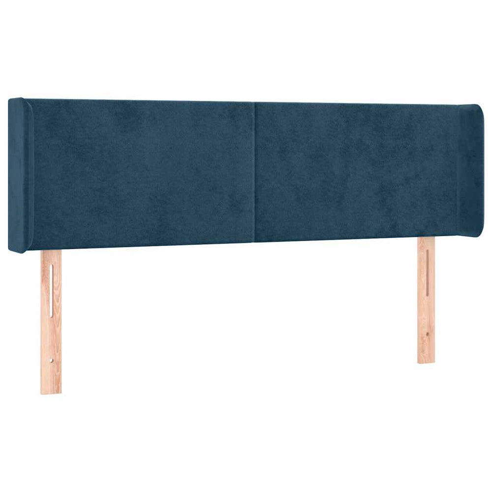 vidaXL Tête de lit à oreilles bleu foncé 147x16x78/88 cm Velours