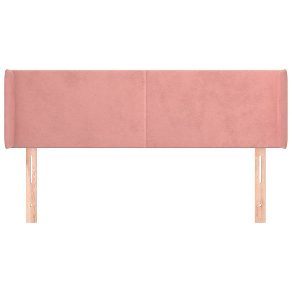 Kopfteil mit Ohren Rosa 147x16x78/88 cm Samt
