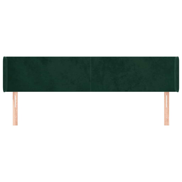 Kopfteil mit Ohren Dunkelgrün 163x16x78/88 cm Samt