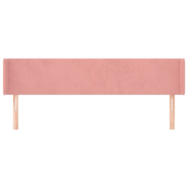 vidaXL Tête de lit avec Oreilles Rose 163x16x78/88 cm Velours