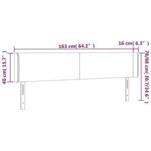 vidaXL Tête de lit avec Oreilles Rose 163x16x78/88 cm Velours
