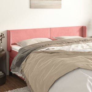 vidaXL Tête de lit avec Oreilles Rose 163x16x78/88 cm Velours